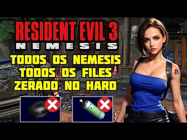 Resident Evil 3 Nemesis - ZERADO no Rank A - Todos os Nemesis e Files do PS1