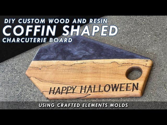 Creepy Coffin Charcuterie Board With Wood & Resin - Using The Crafted Elements Silicone Coffin Mold