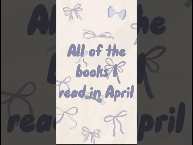 April reads + ratings #shorts #books #booktok #reading #april #wrapup