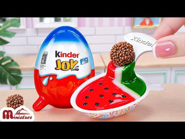 So Yummy Miniature Watermelon Kinder Jelly Recipe  | ASMR Cooking Mini Food