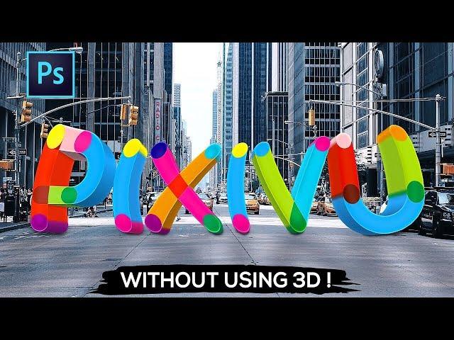 How to Convert Text to 3D Text Effect (Without Using 3D) - Photoshop Tutorial