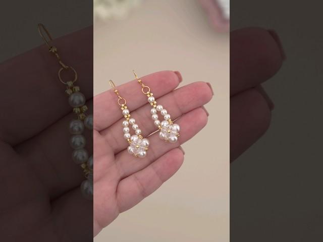 Quick & Easy Crystal Pearl Earring Design: DIY Wedding Jewelry Making | How to Make Beaded Earrings