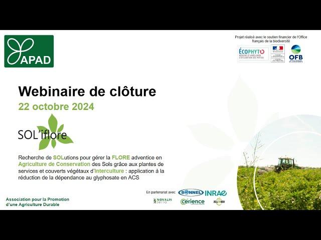 APAD Webinaire de clotûre de projet SOL'iflore octobre 2024