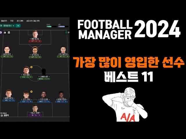 FM2024 가장 많이 영입한 선수 베스트 11 ㅎㄷ영입만하면 그냥 무패우승 트레블각