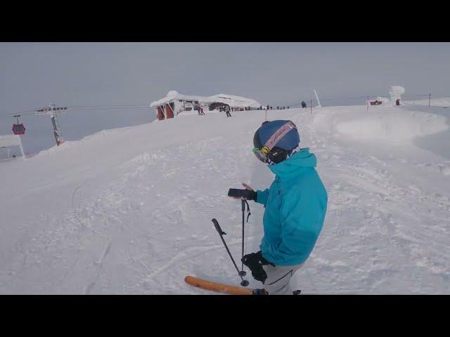 Åre, Sweden - Goldolen (top lift), skiing the red down to the bottom of the VM8:an (main lift)