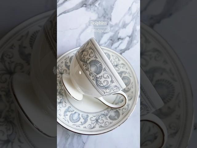 웨지우드 화이트 돌핀스 컵앤소서  / 영국 앤틱 빈티지 찻잔 티잔 | 미묘한피크닉 #teatime #teacup #teatable #homecafe #홈카페 #커피잔 #티타임