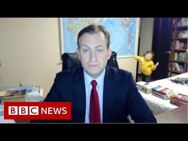 Viral dad on the trials of working from home - BBC News