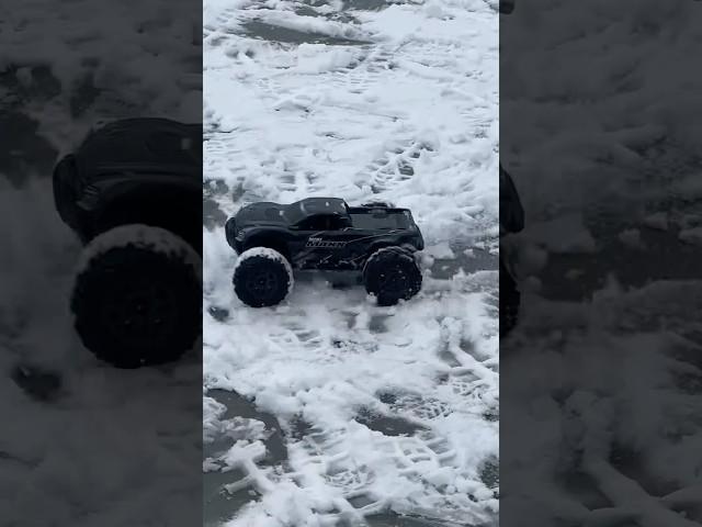 Traxxas Mini Maxx in the Snow ️ #rc #rcbash #rctrucks #rcbash #traxxas #minimax #toys #snow