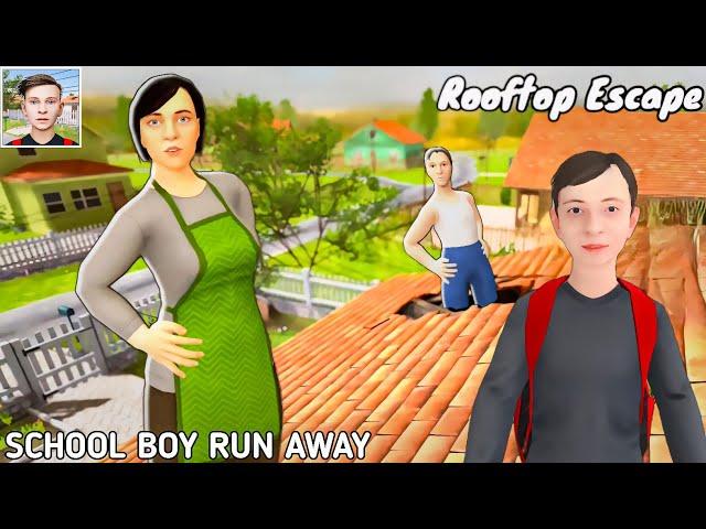 Roof escape |School boy run away gameplay|On vtg!