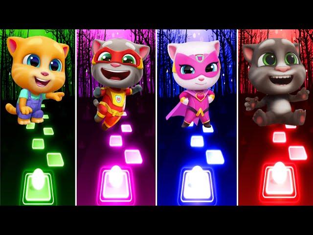 Heroes Tom - Angela Hank - Talking Tom - Taking Angela | Tiles Hop EDM RUSH | pikachu tiles hop