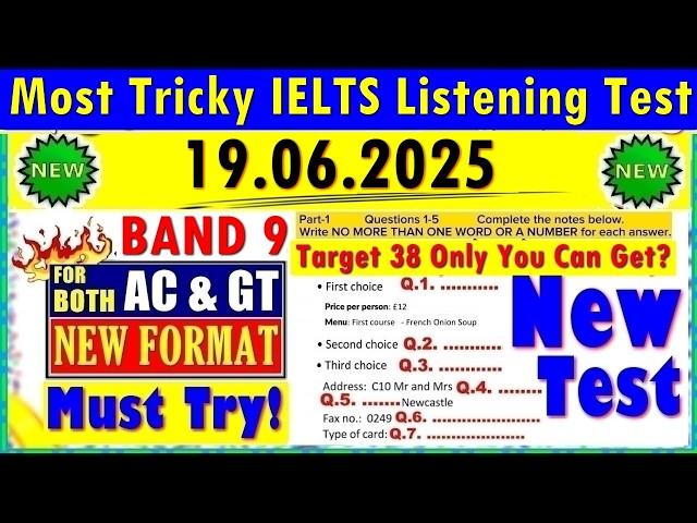 IELTS LISTENING PRACTICE TEST 2025 WITH ANSWERS | 19.06.2025