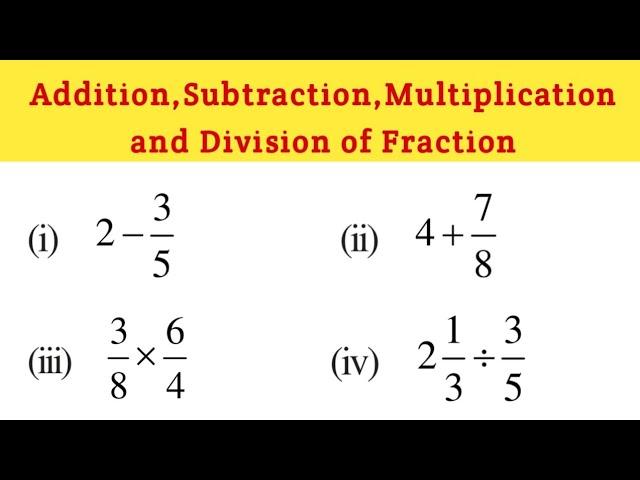 Addition subtraction multiplication and division of Fraction Numbers @GanitAdhyayan