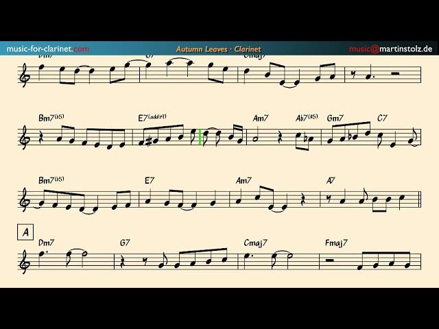 How to play "Autumn Leaves" in a Latin version with your clarinet!