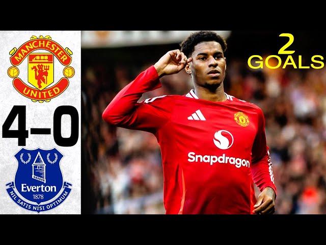 Manchester United vs Everton 4-0 - All Goals and Highlights - 2024