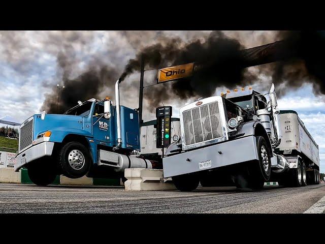 Extreme Uphill Loaded Big Rig Racing. Unc's Fall Brawl Semi Stampede 2024 Kuhnle Motorsports Park