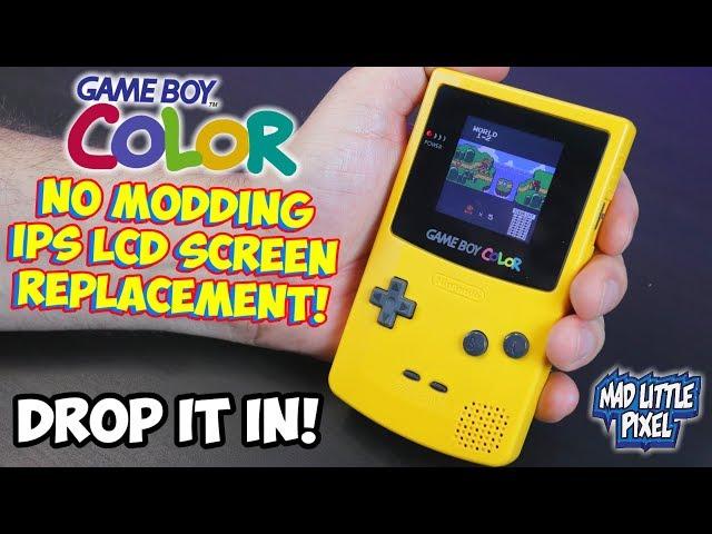 No Mod Game Boy Color Replacement IPS LCD Screen! Just Drop It In!