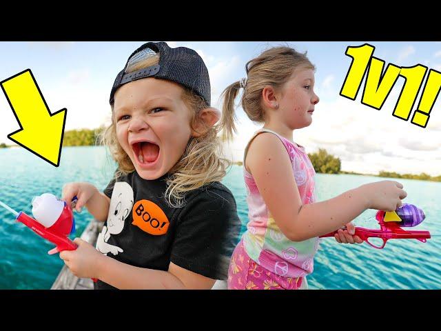 Girl vs Boy Kid Fishing Challenge! (1v1)