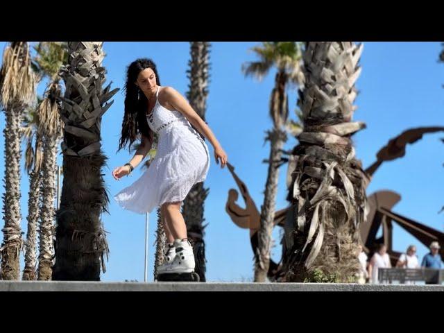 Stephen Johnstone & Ilaria Di Maio Inline Skating in Barcelona