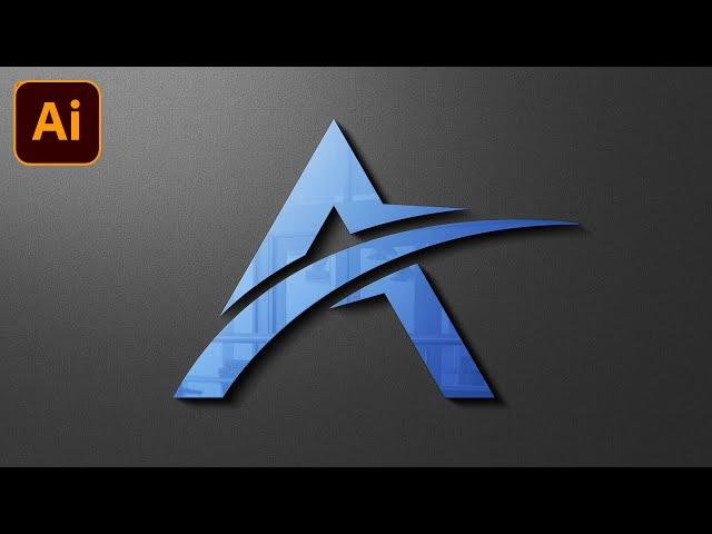 Letter A Logo Design Tutorial in Adobe illustrator // Letter a logo design