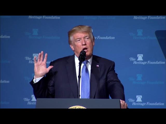 Watch Trump’s full speech to the Heritage Foundation