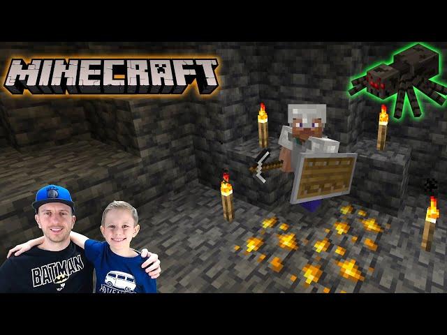 МАЙНКРАФТ для новичков ПЕЩЕРНЫЙ КВЕСТ - Играем с папой в Minecraft 1.18.1