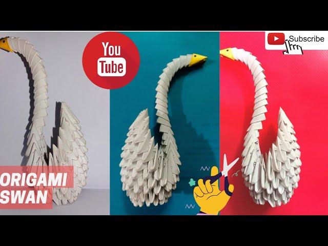 How to make 3d origami swan tutorial new। 3d origami duck diy craft। Bongo Shilpo।