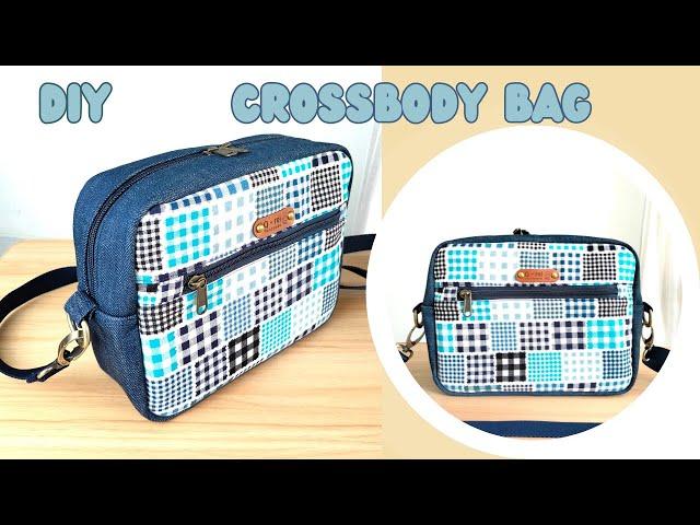 How To Make Crossbody Bag With Zipper Pockets | How To Make Denim Crossbody Bag