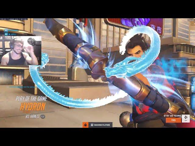 POTG! HYDRON INSANE HANZO GAMEPLAY SEASON 12 OVERWATCH 2 GAMEPLAY