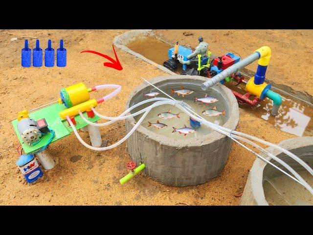 How to make fish farming mini water tank | Air pump machine | Science project