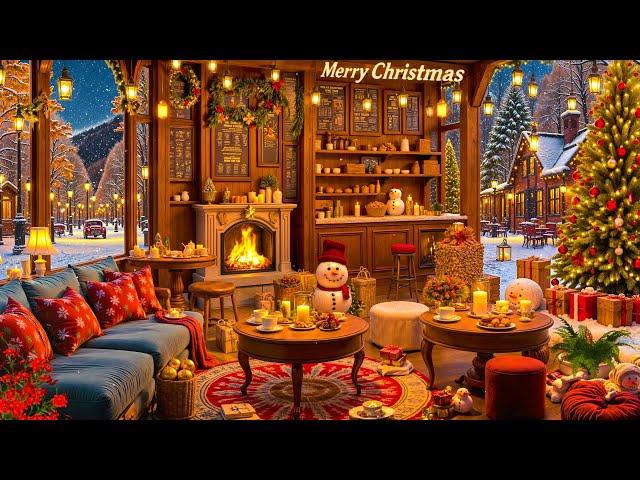 Sweet Christmas Jazz  Relaxing Smooth Jazz Background Music at a Cozy Winter Coffee Shop Ambience