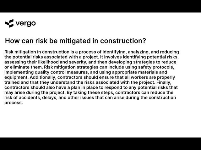 Risk Mitigation in Construction: A Guide