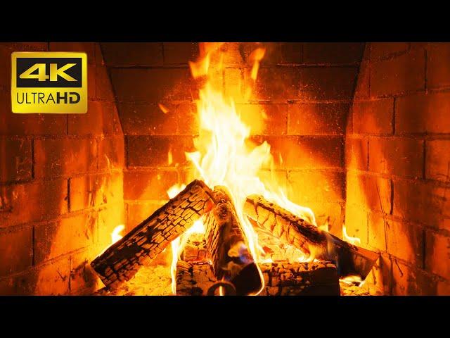  The Best Burning Fireplace 4K (10 HOURS) with Crackling Fire Sounds NO MUSIC Close Up Fireplace 4K