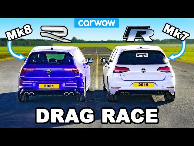 VW Golf R Mk8 v Mk7.5: DRAG RACE