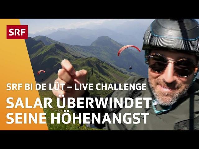 Salar fliegt Gleitschirm mit Höhenangst | Challenges – SRF bi de Lüt - Live (Sörenberg LU) | SRF