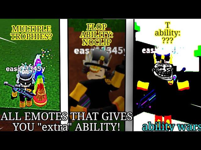 ALL EMOTES THAT GIVES YOU "extra" ABILITIES IN ROBLOX ABILITY WARS!