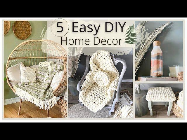 5 Home Decor: Ikea hack sand art, Tube Yarn Blanket & Pillow, Triple crochet blanket|ASMR home decor