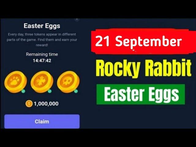 rocky rabbit new easter egg combo 21 september | daily combo today rocky rabbit easter eggs | enigma