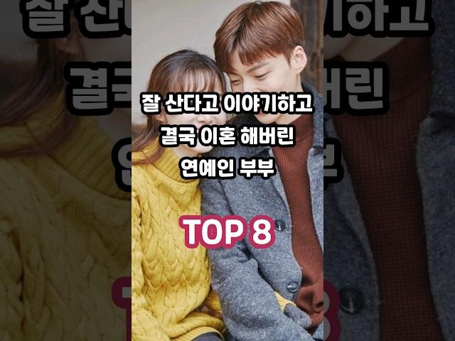 잘 산다고 이야기하고 결국 이혼해버린 연예인 부부 TOP 8