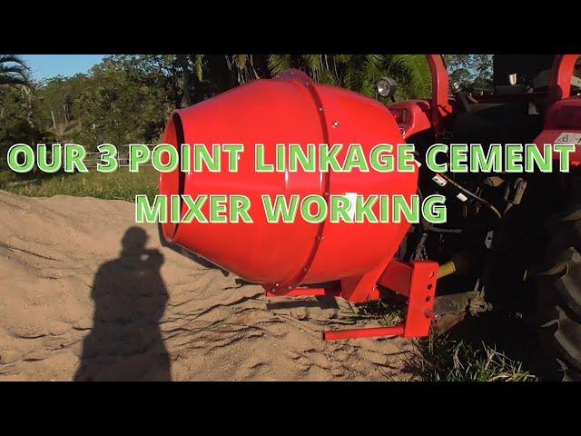 OUR 3 POINT LINKAGE CEMENT MIXER WORKING.