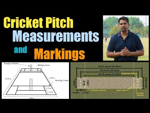 Cricket Pitch Measurements and Markings I Cricket Pitch Length I #crickwave