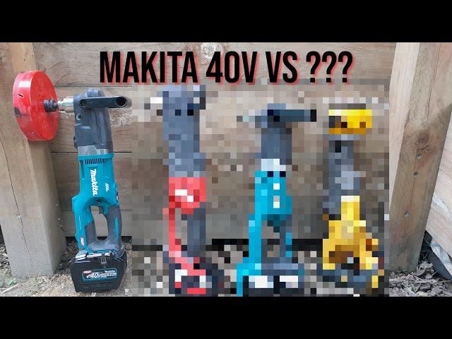 Makita 40v Right Angle Drill takes on the Milwaukee M18 Super Hawg... Who wins...?