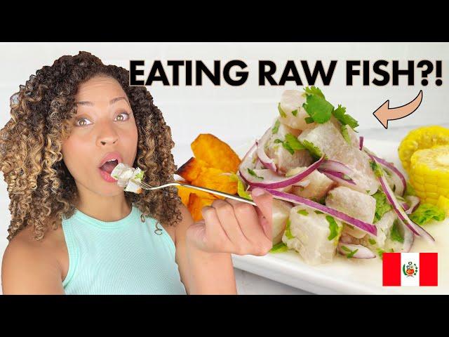 Eating Raw Fish | Trying & Making Traditional Peruvian Ceviche | Cebiche Peruano