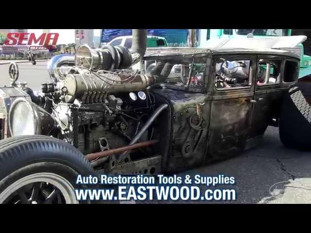 WelderUp Vegas Rat Rods "Destroyer" Chopped Model A Sedan at SEMA 2015 - Eastwood