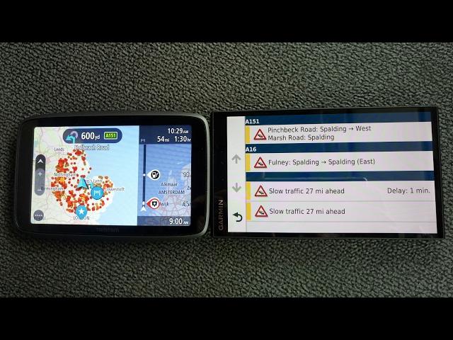 Garmin Drivesmart 61 vs Tomtom GO 6200 Traffic Information on map