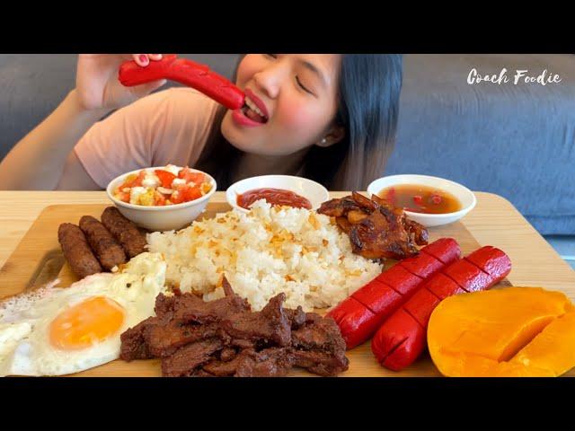 ASMR EATING ULTIMATE FILIPINO BREAKFAST | HOTDOG, TOCINO, TAPA, LONGGANISA, EGGS Real Mukbang :)