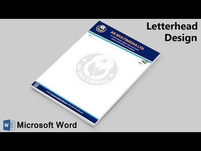 MS Word Tutorial: How to Make Letterhead Design in Microsoft Word 2019|MS W PAD {AR Multimedia}