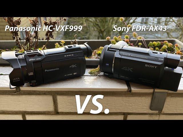 Sony FDR-AX43 vs Panasonic HC-VXF999 4k Camcorder Comparison