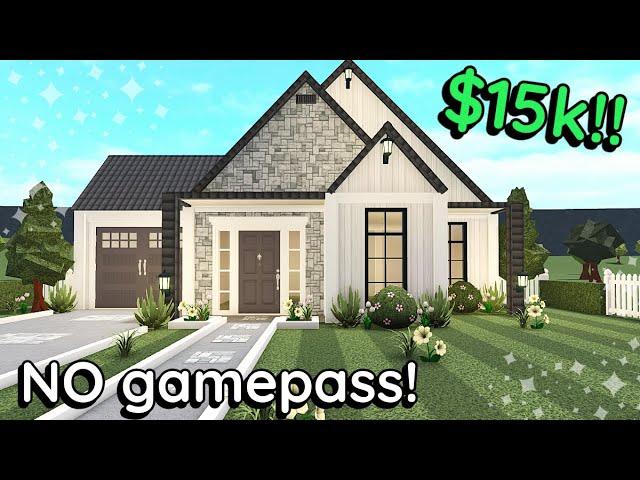15k Modern Bloxburg *NO GAME PASS* House Build *WITH VOICE*