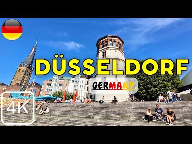 Walking in Düsseldorf, Germany  | Düsseldorf Rhine Promenade and Old Town | 4K HDR | ASMR