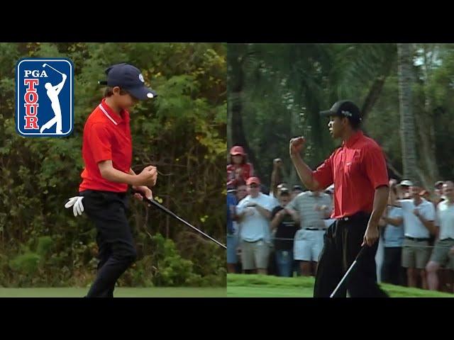 Tiger and Charlie in sync: Like Father, Like Son at the PNC Championship